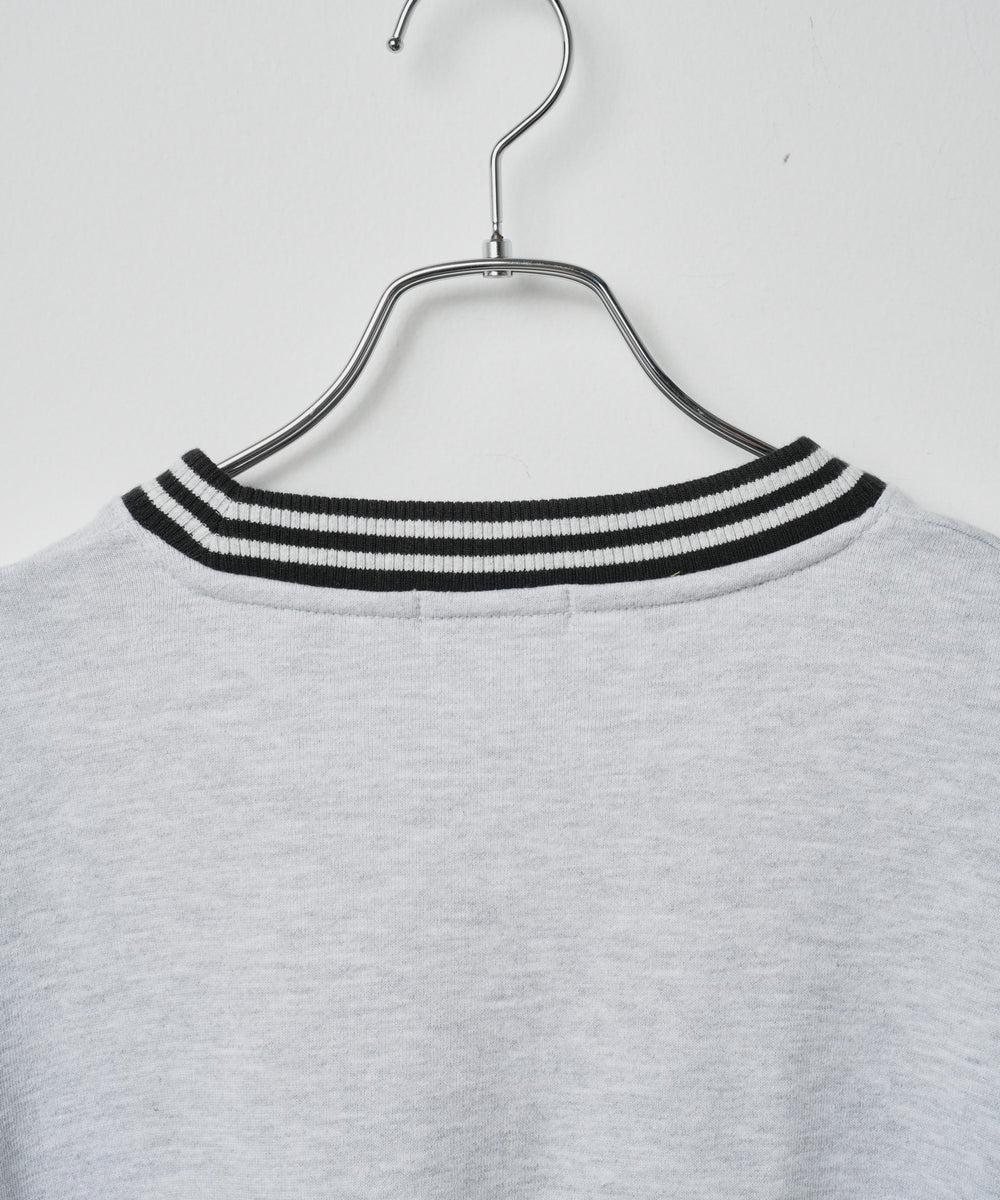 ヘビーウエイト刺繍バイカラープルオーバー