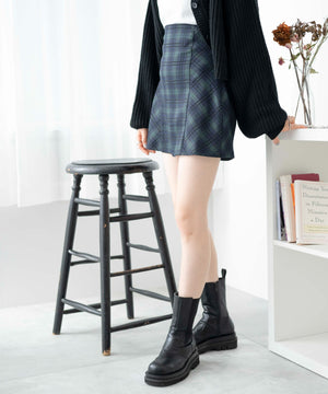 グリーン系チェック　モデル:163cm F着用