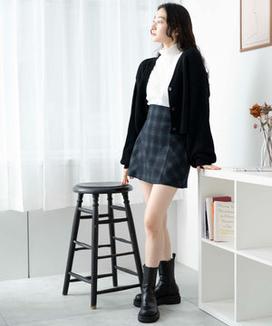 グリーン系チェック　モデル:163cm F着用