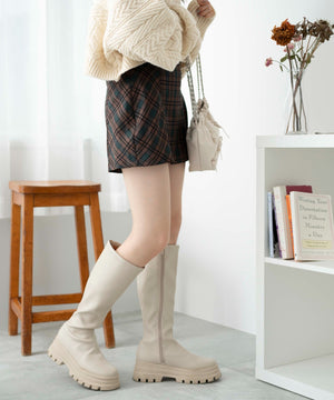 ブラウン系チェック　モデル:163cm F着用