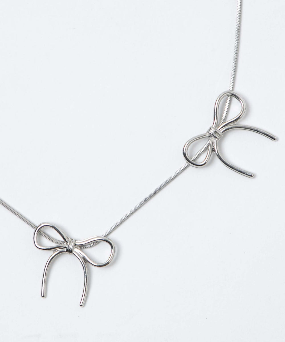 Lメタルリボンチェーンネックレス