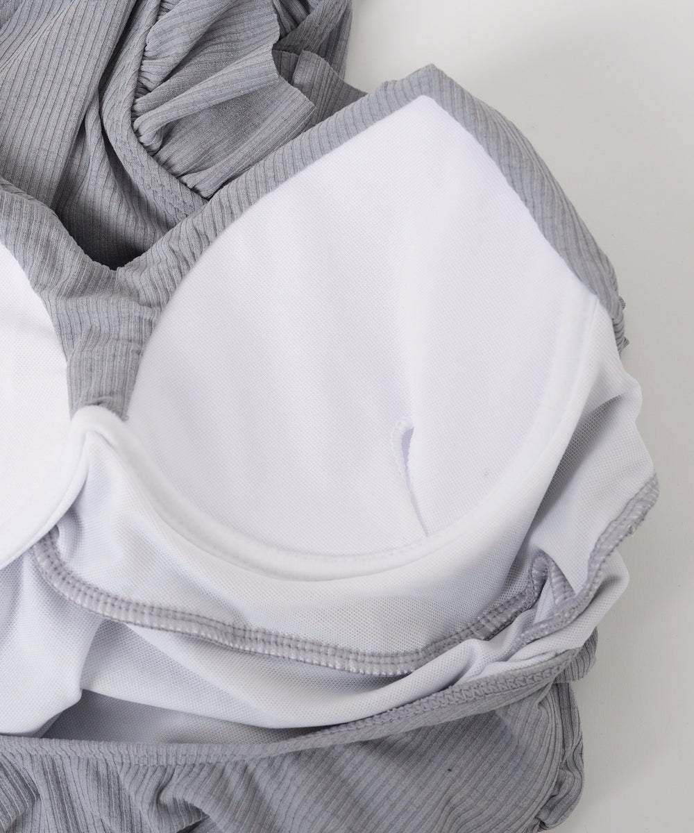 ボレロセットリブフリルスウィムウェア