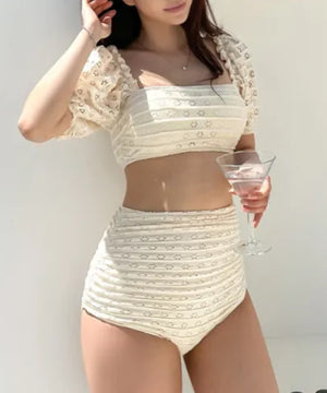 カットレース2ピーススウィムウェア