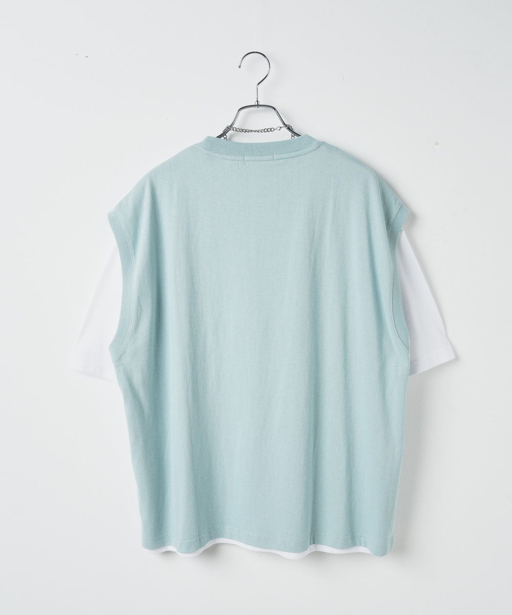 アクセ付きアンサンブルカットベストT