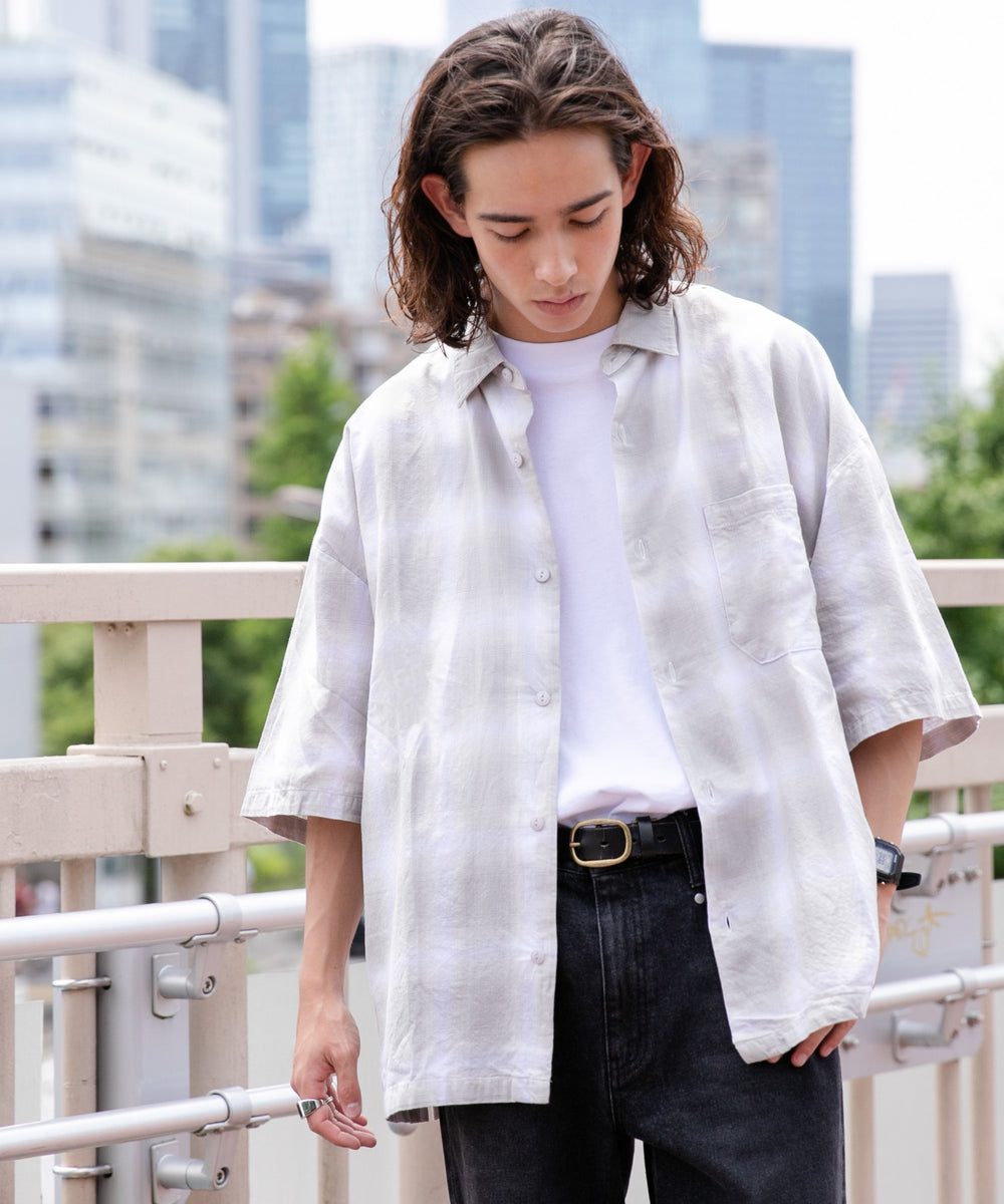 グレー系チェック1 モデル：174㎝ L着用