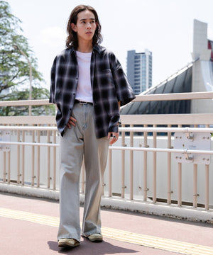 ブラック系チェック1 モデル：174㎝ L着用