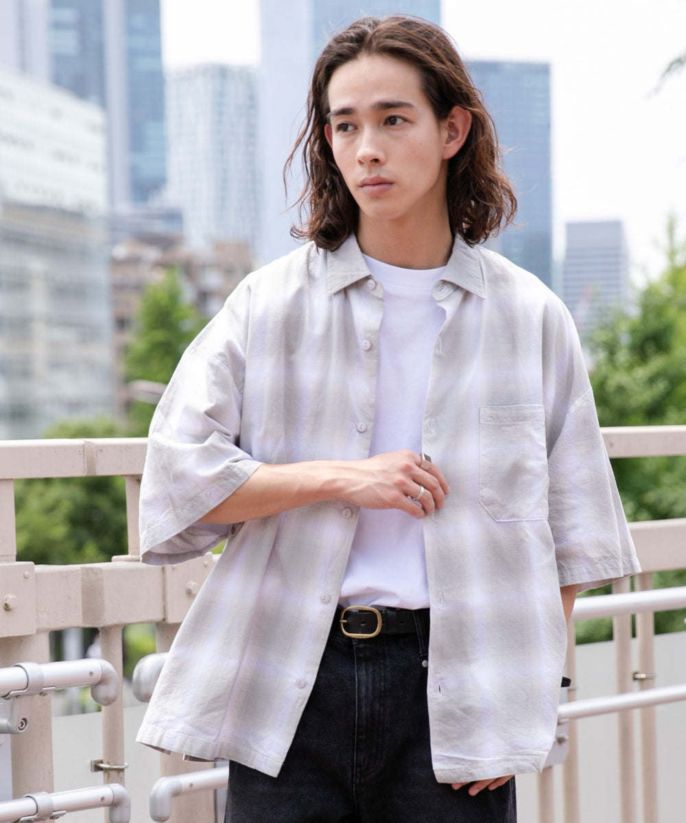 グレー系チェック1 モデル：174㎝ L着用