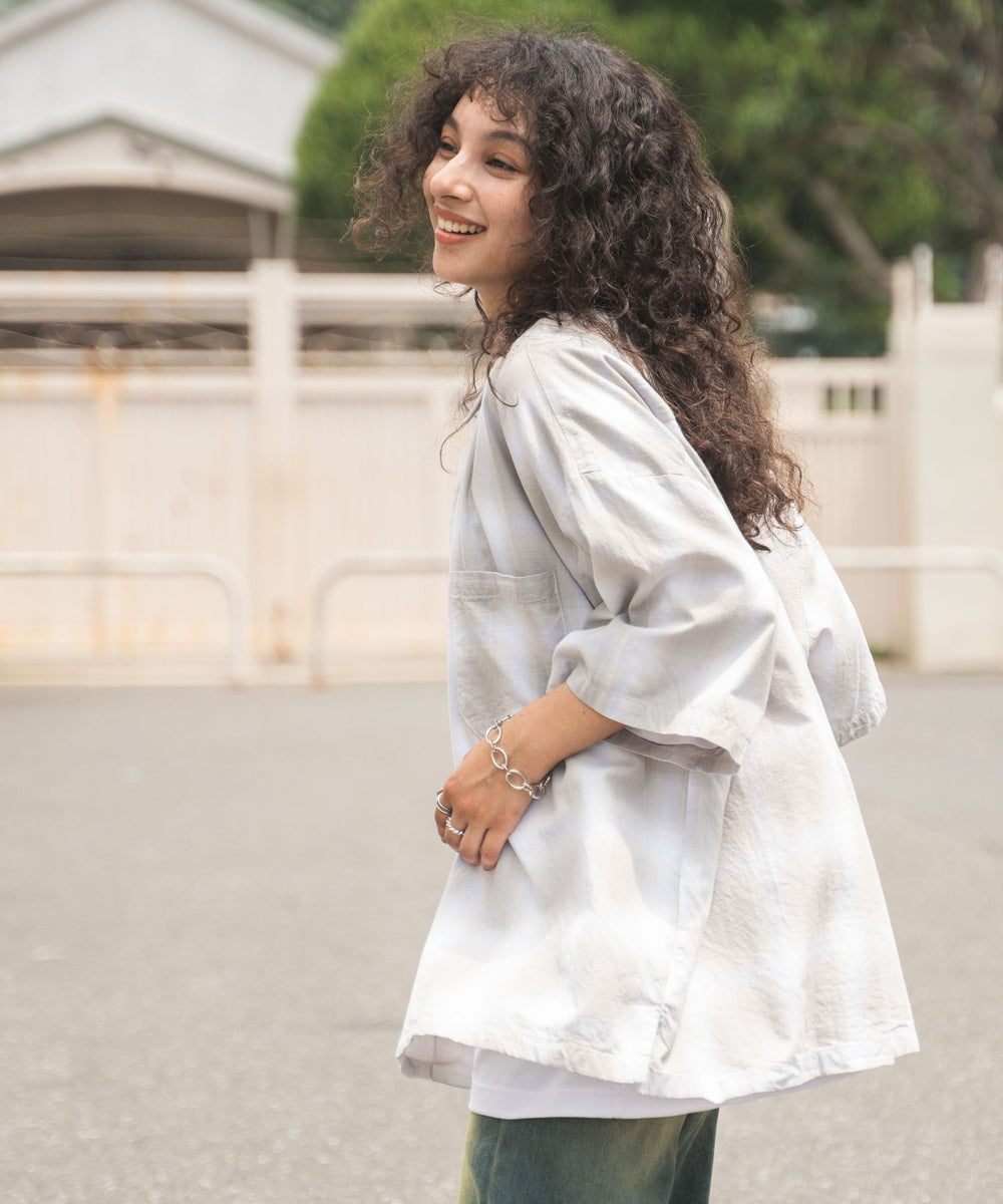 グレー系チェック  モデル：166cm L着用