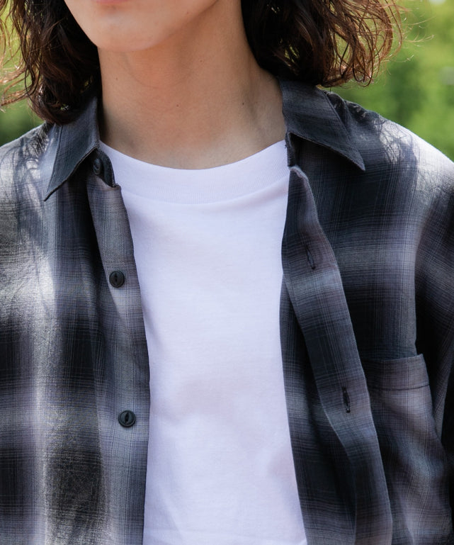 オンブレチェックBIGシャツ