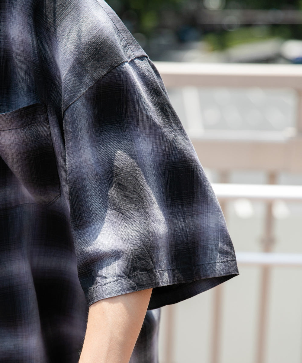 オンブレチェックBIGシャツ