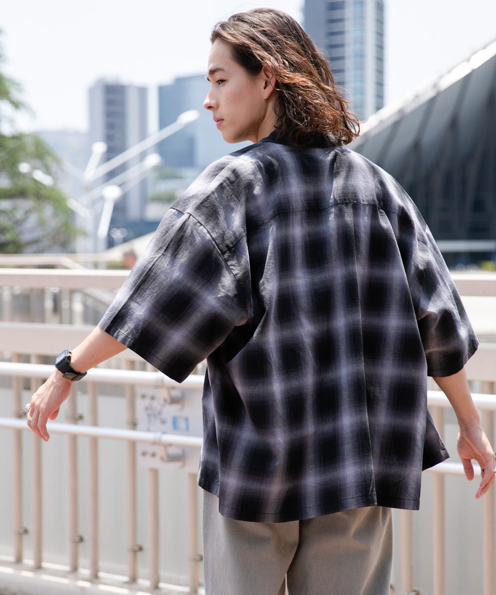 ブラック系チェック1 モデル：174㎝ L着用