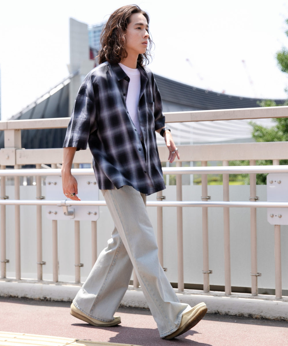 ブラック系チェック1 モデル：174㎝ L着用