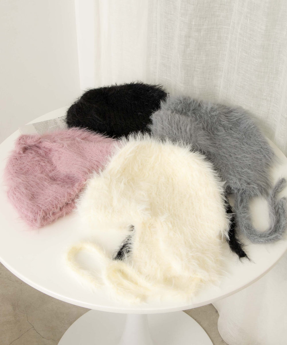 シャギーイヤーフラップニットキャップ