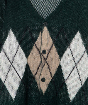 モヘアライク総柄BIGカーディガン