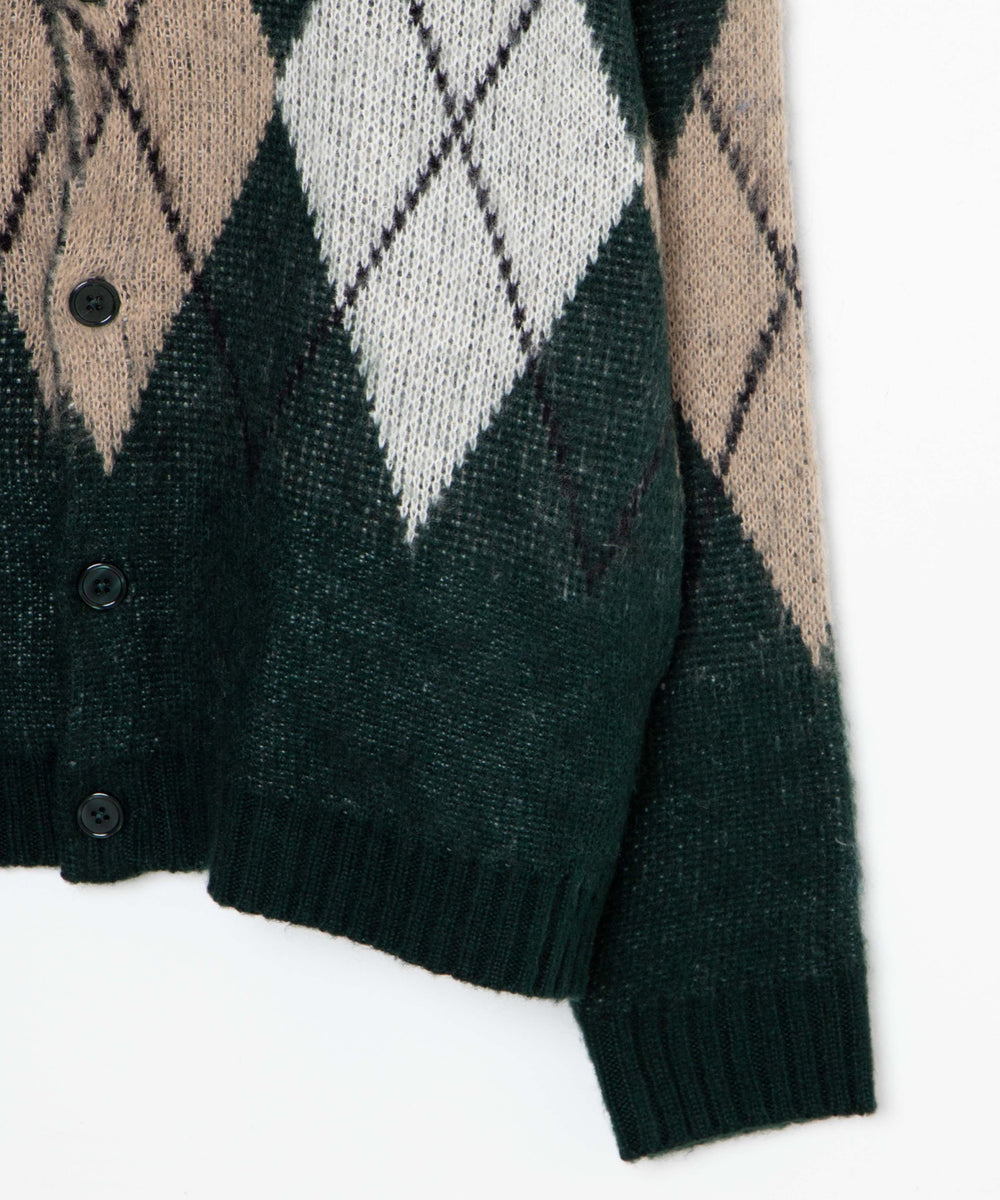 モヘアライク総柄BIGカーディガン