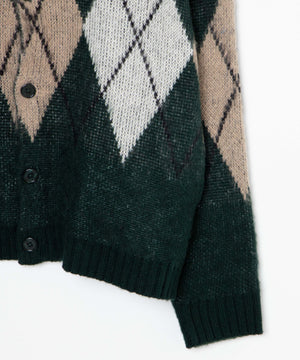 モヘアライク総柄BIGカーディガン