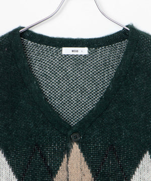 モヘアライク総柄BIGカーディガン