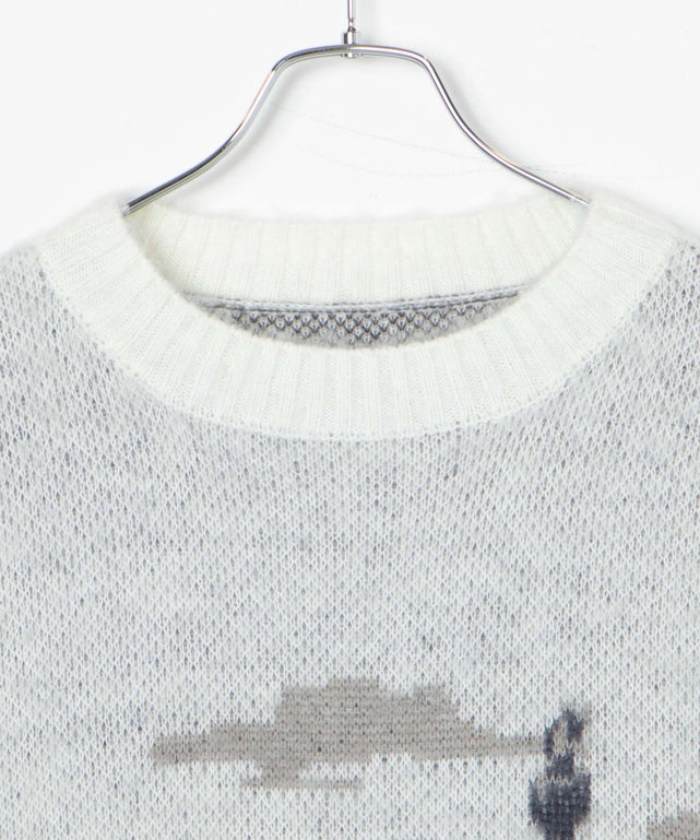 モヘアライクシティプルオーバー