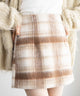 シャギーチェックミニスカート/ベージュ系チェック1 モデル:163cm F着用