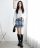 ブルー系チェック1 モデル:163cm F着用