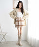 ベージュ系チェック1 モデル:163cm F着用