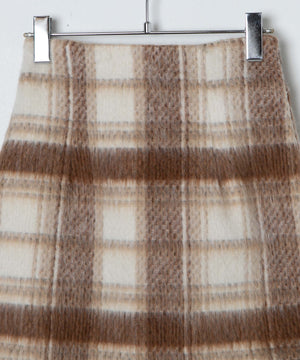 シャギーチェックミニスカート