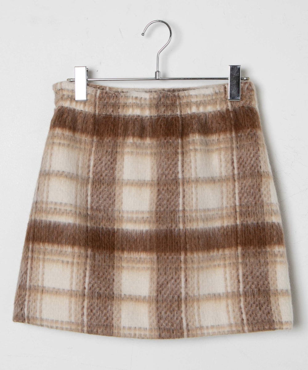 シャギーチェックミニスカート