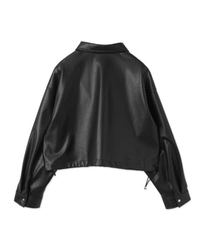 合皮ドロストショートシャツ