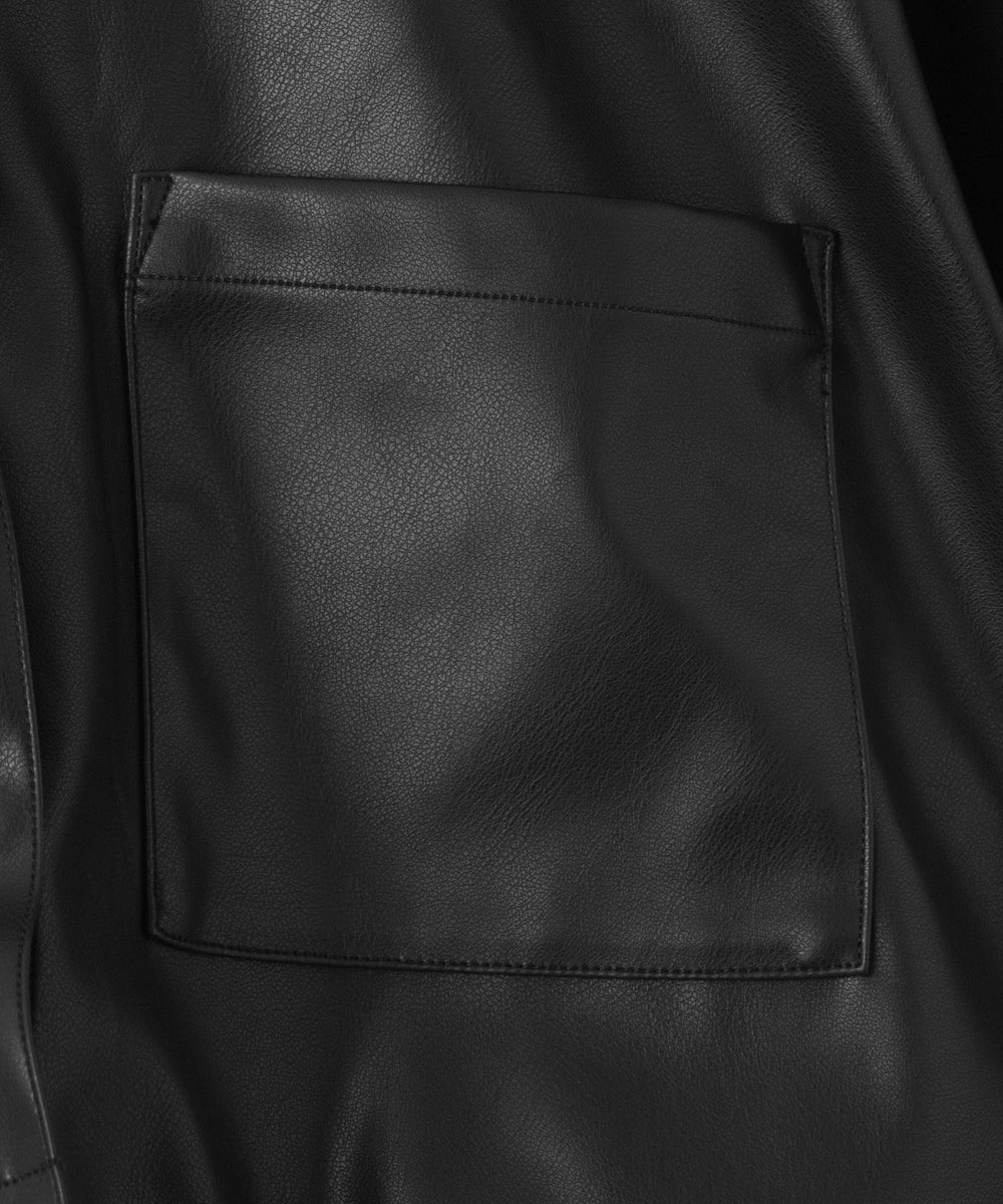 合皮ドロストショートシャツ