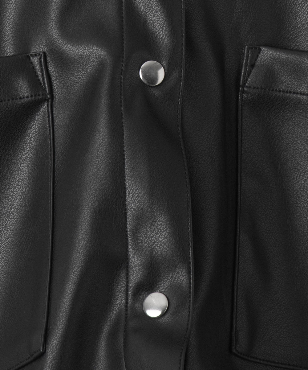 合皮ドロストショートシャツ