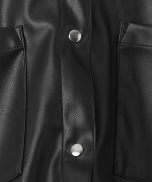 合皮ドロストショートシャツ