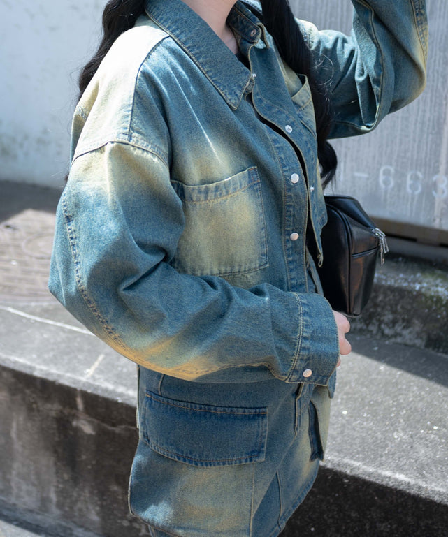 インディゴオーバーダイ　モデル:155cm F着用