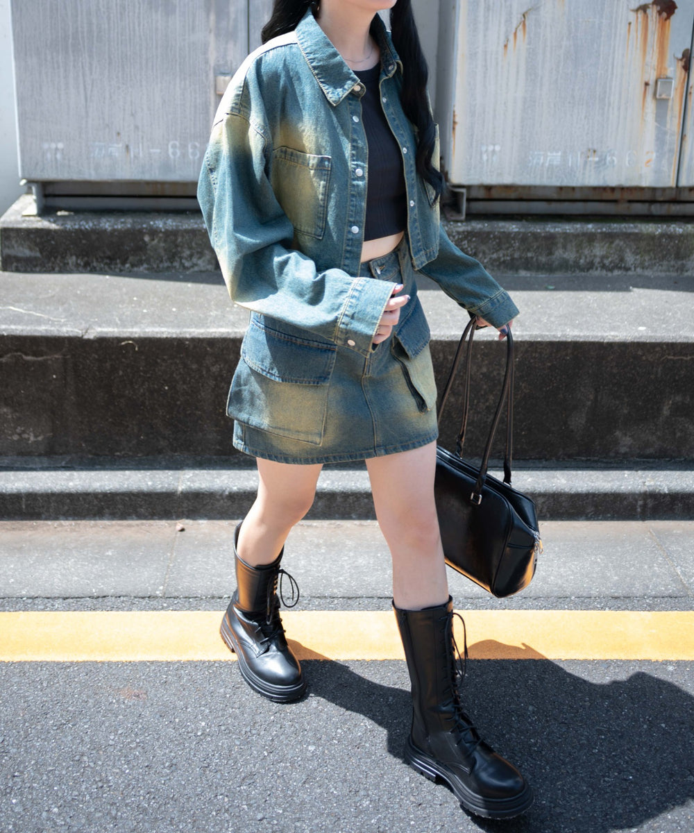 インディゴオーバーダイ　モデル:155cm F着用