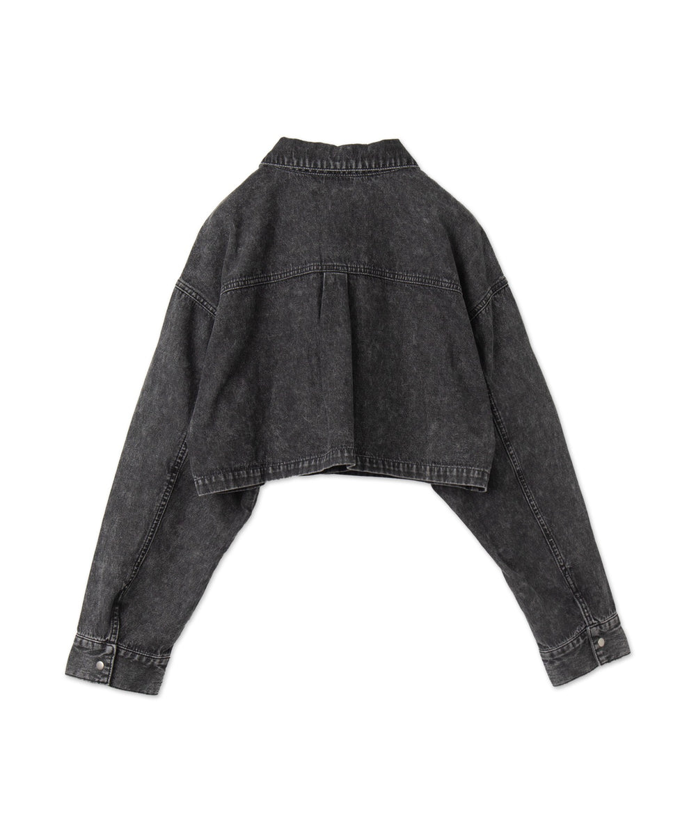 ヴィンテージウォッシュデニムショートシャツ