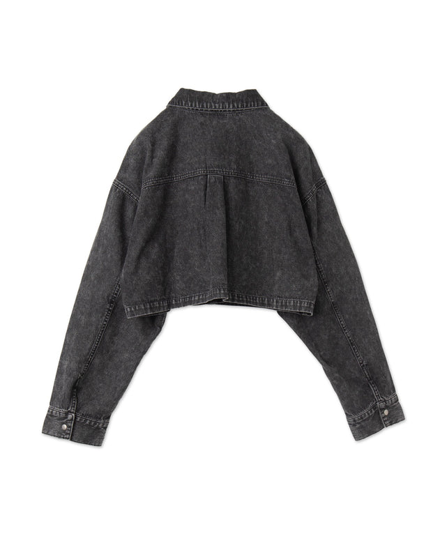 ヴィンテージウォッシュデニムショートシャツ