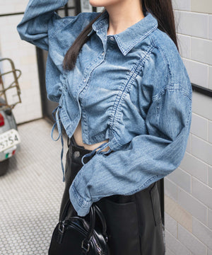 デニム中濃加工　モデル:155cm F着用