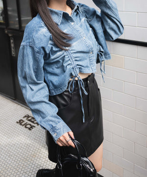 デニム中濃加工　モデル:155cm F着用