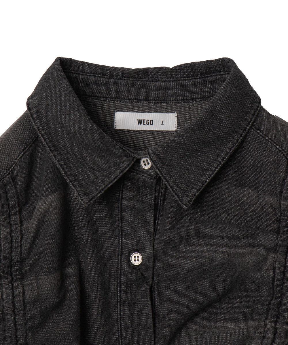 ドロストデニムショートシャツ