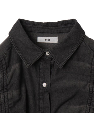 ドロストデニムショートシャツ