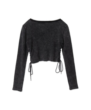 ヴィンテージウォッシュレースアップロンT