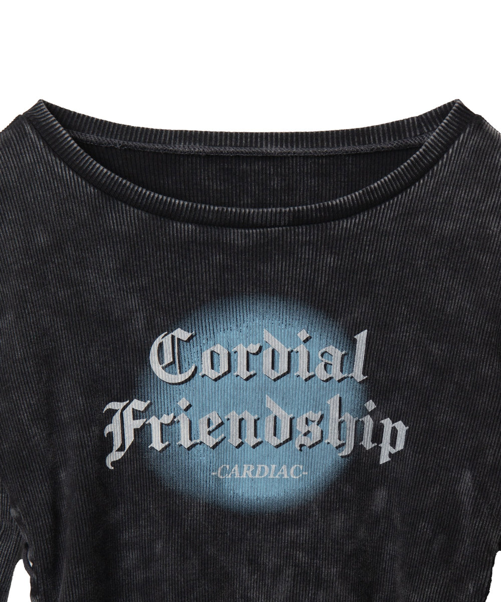 ヴィンテージウォッシュレースアップロンT