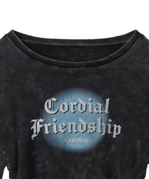 ヴィンテージウォッシュレースアップロンT