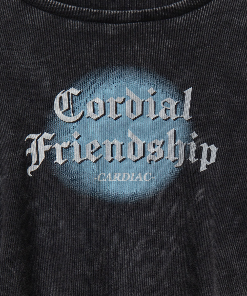 ヴィンテージウォッシュレースアップロンT