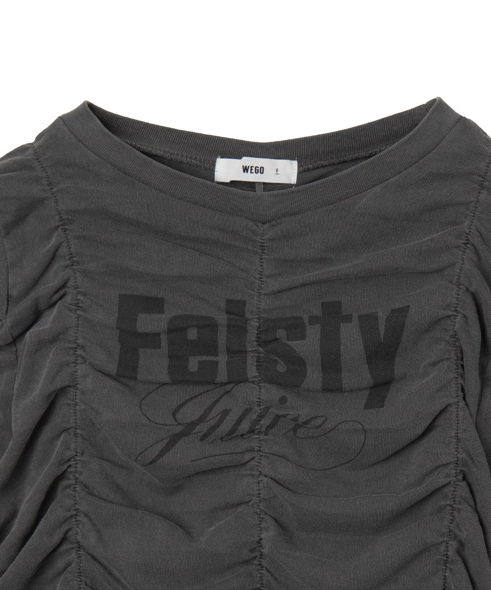 ヴィンテージライクシャーリングトップス