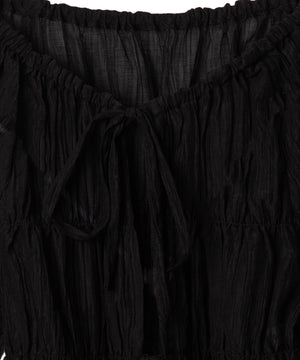 マルチWAY楊柳シアーシャーリングリボンブラウス