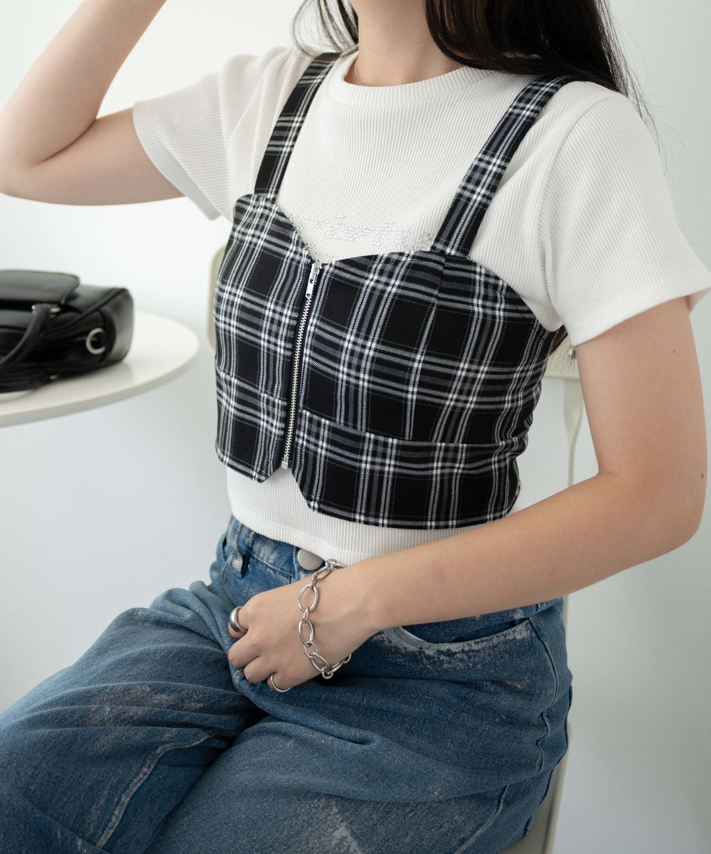 ブラックチェック1 モデル:155cm F着用