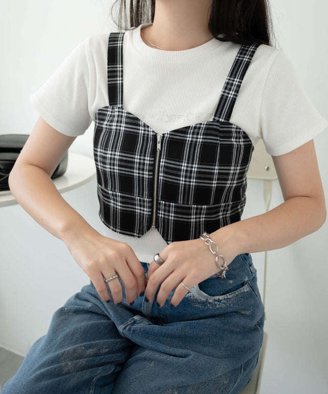 ブラックチェック1 モデル:155cm F着用