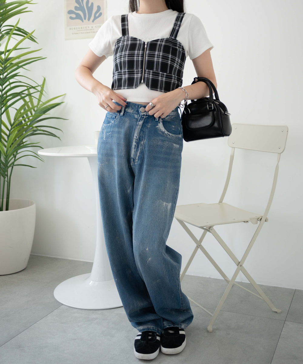 ブラックチェック1 モデル:155cm F着用