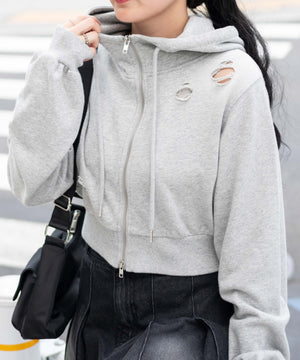 杢グレー　モデル:155cm F着用