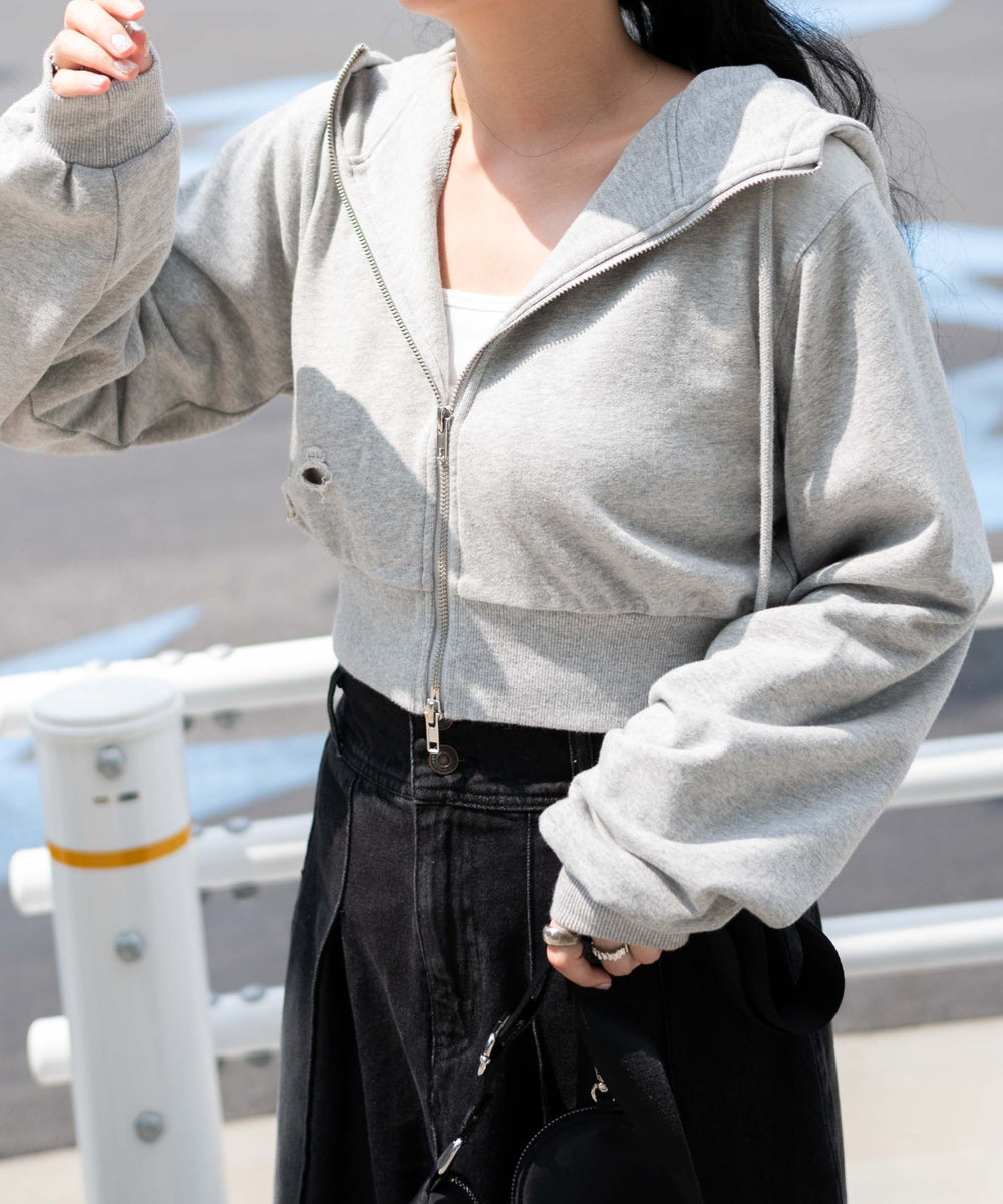 杢グレー　モデル:155cm F着用